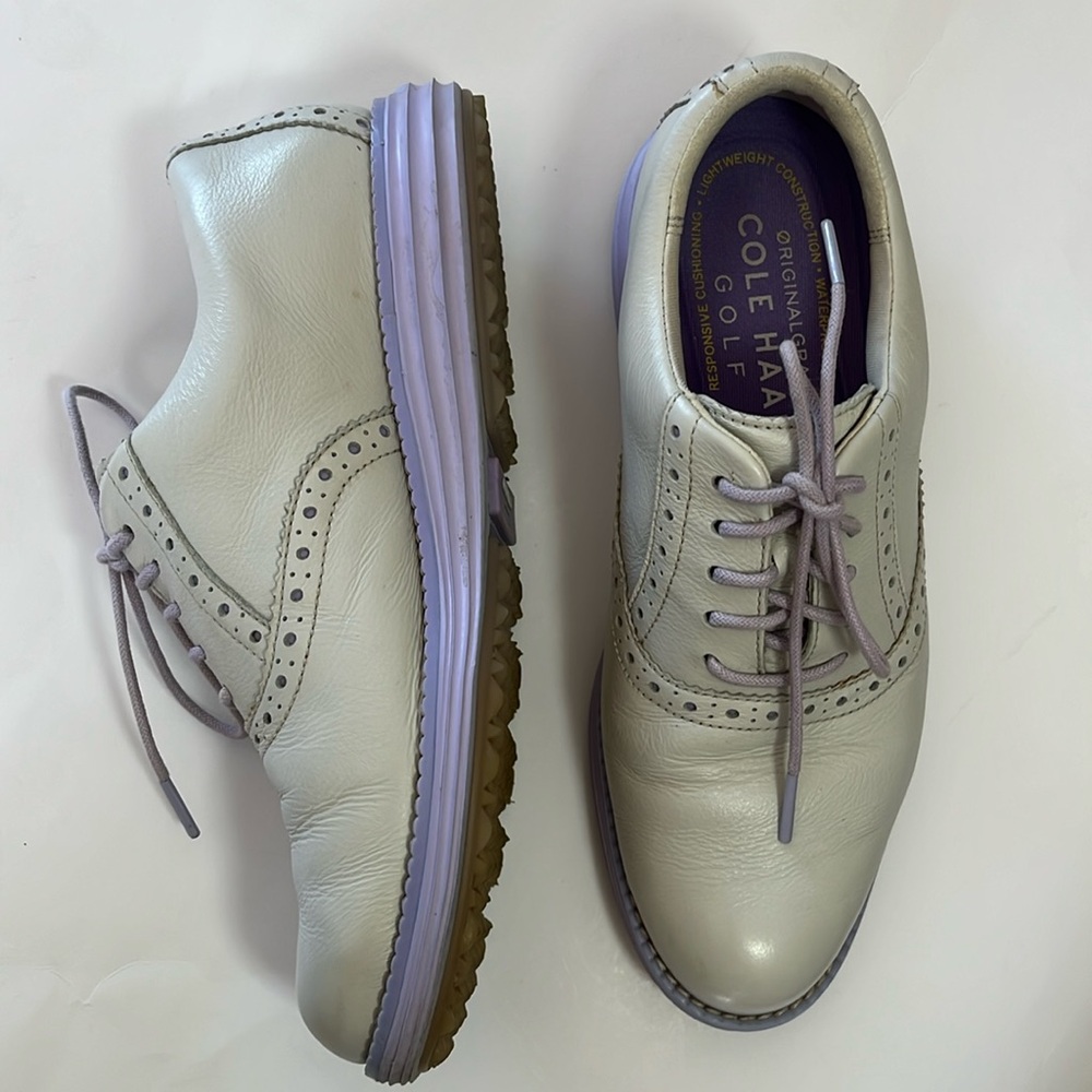 Cole Haan originalgrand lavender orchid petal shortwing oxford lace golf shoe7.5